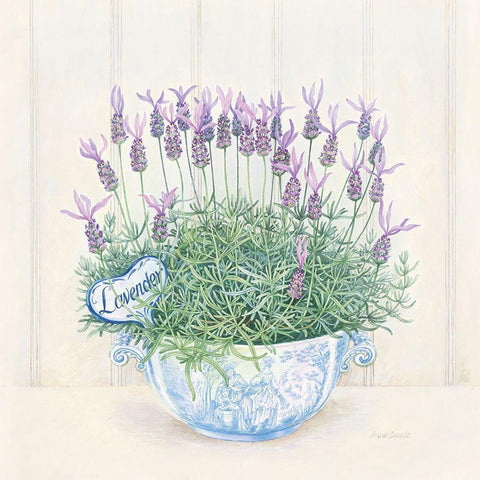 Lavender Black Ornate Wood Framed Art Print with Double Matting by Searle, Anne