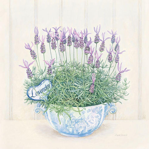 Lavender Black Modern Wood Framed Art Print with Double Matting by Searle, Anne