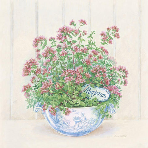 Marjoram Gold Ornate Wood Framed Art Print with Double Matting by Searle, Anne