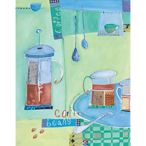 Kitchen Collage IV White Modern Wood Framed Art Print by Pope, Kate and Elizabeth