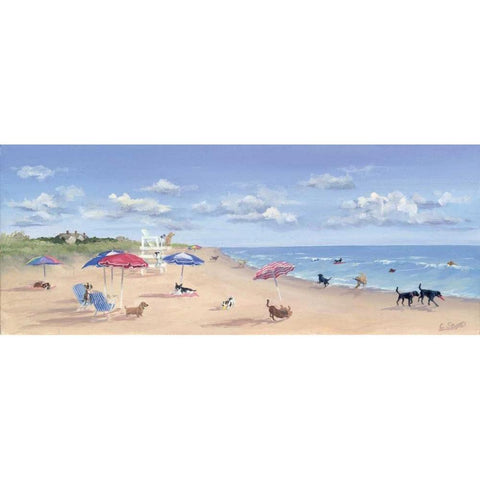 Beach Tails Black Modern Wood Framed Art Print by Saxe, Carol