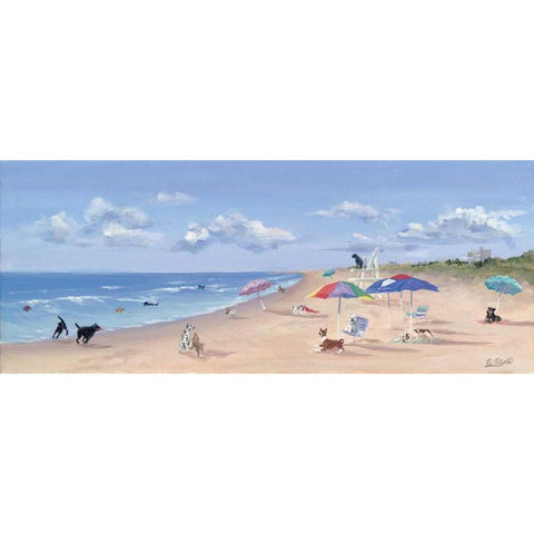 Dog Days Black Modern Wood Framed Art Print by Saxe, Carol