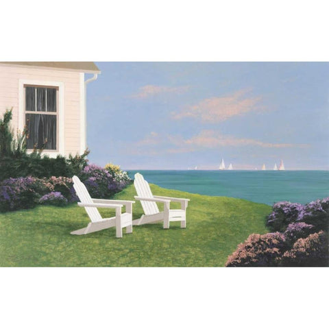 Summer Breezes White Modern Wood Framed Art Print by Seslar, Lin