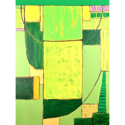 Land Plan - Spring Gold Ornate Wood Framed Art Print with Double Matting by Segrest, Jane