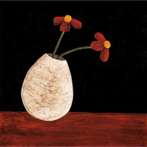 Playful Posies I Black Modern Wood Framed Art Print with Double Matting by Anderson-Tapp, Jocelyne