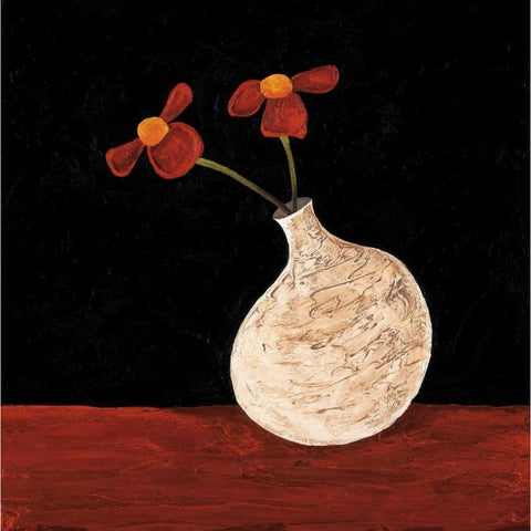Playful Posies II White Modern Wood Framed Art Print by Anderson-Tapp, Jocelyne