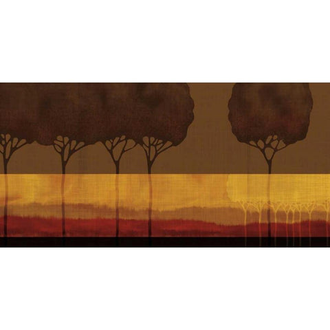 Autumn Silhouettes I Black Modern Wood Framed Art Print with Double Matting by Venter, Tandi