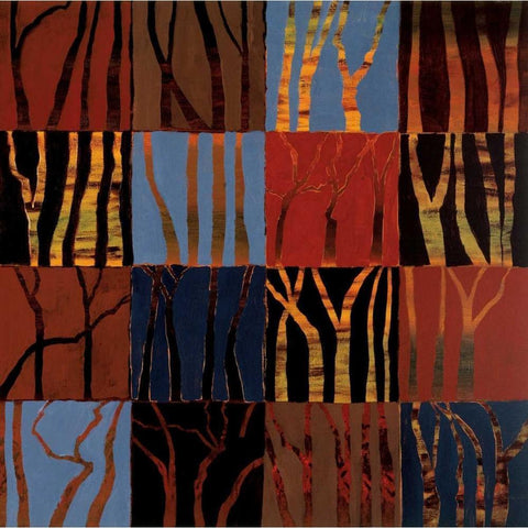 Red Trees II Black Modern Wood Framed Art Print by Altschuler, Gail