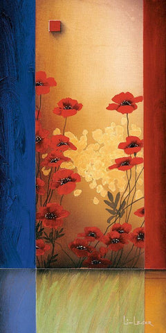 Painters Garden II White Modern Wood Framed Art Print with Double Matting by Li-Leger, Don