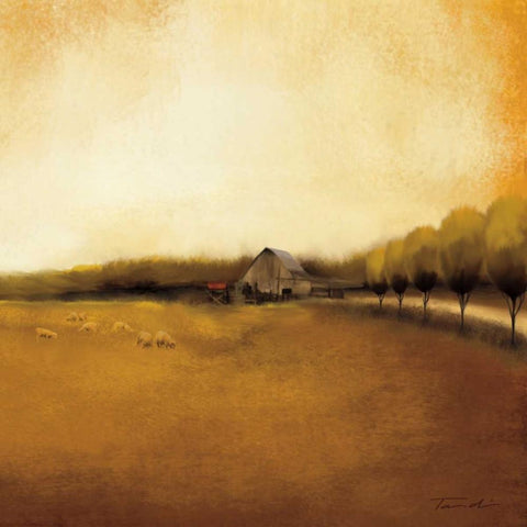 Rural Landscape I White Modern Wood Framed Art Print by Venter, Tandi