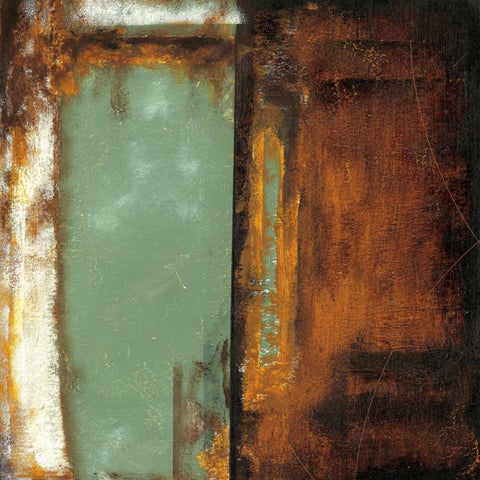 Copper Age I Black Modern Wood Framed Art Print with Double Matting by Johnson, Marc