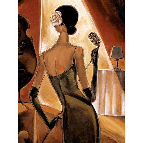 Jazz Samba Black Modern Wood Framed Art Print with Double Matting by Biddle, Trish