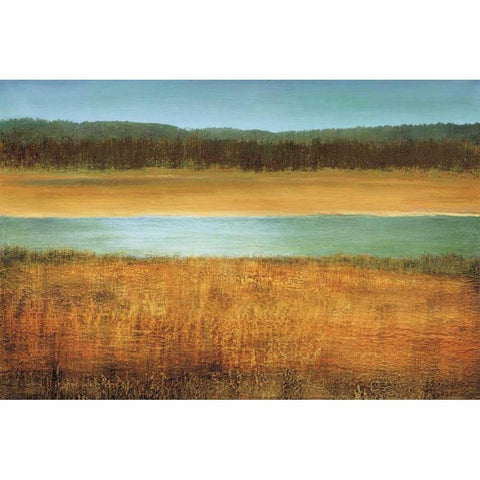 Riverside White Modern Wood Framed Art Print by Gold, Caroline