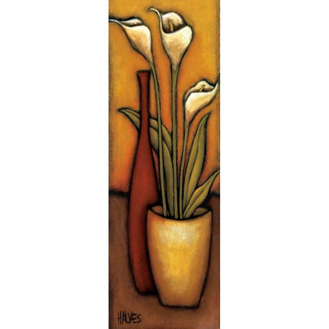 Copo-de-Leite Black Modern Wood Framed Art Print with Double Matting by Alves, Helena