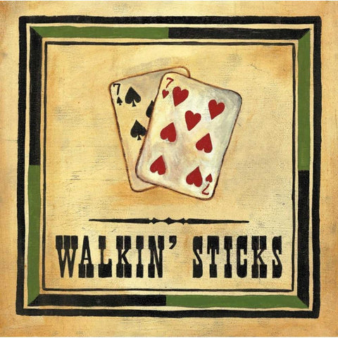 Walkin Sticks Gold Ornate Wood Framed Art Print with Double Matting by Anderson-Tapp, Jocelyne