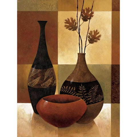 Natures Patchwork II White Modern Wood Framed Art Print by Mallett, Keith