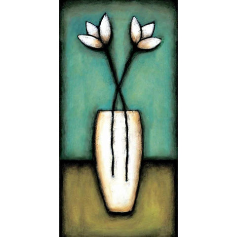 Water Blossoms I White Modern Wood Framed Art Print by Eve