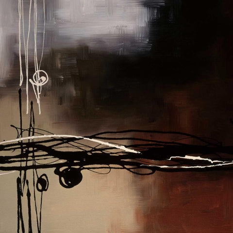 Prelude in Rust I Black Ornate Wood Framed Art Print with Double Matting by Maitland, Laurie