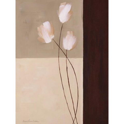 Floral Whispers I White Modern Wood Framed Art Print by Parker, Karen Lorena