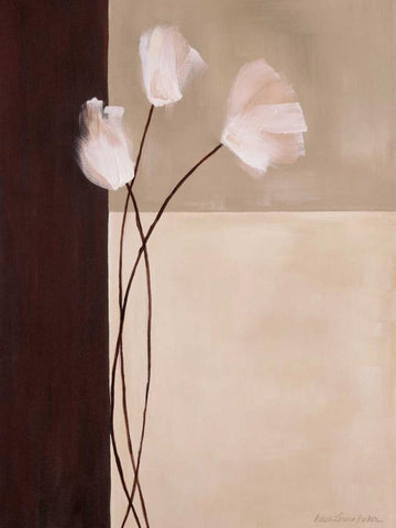 Floral Whispers II Black Ornate Wood Framed Art Print with Double Matting by Parker, Karen Lorena