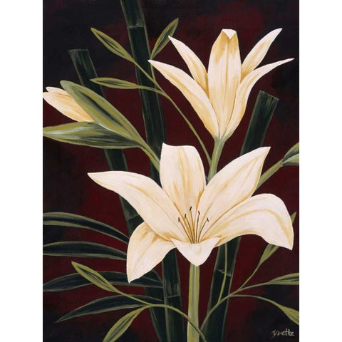 Botanical Elegance I White Modern Wood Framed Art Print by St. Amant, Yvette