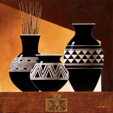 Patterns in Ebony II Black Ornate Wood Framed Art Print with Double Matting by Mallett, Keith