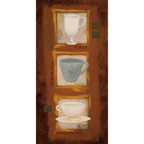 Tea Time White Modern Wood Framed Art Print by Vindedzis, Rita