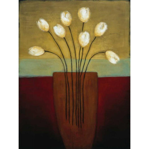 Tulips Aplenty I White Modern Wood Framed Art Print by Eve