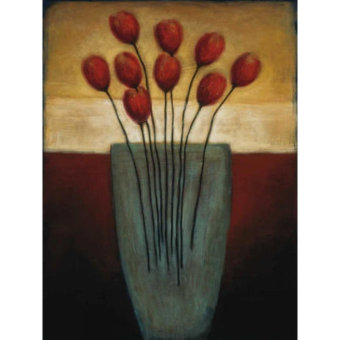 Tulips Aplenty II Black Modern Wood Framed Art Print with Double Matting by Eve