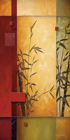 Garden Dance I White Modern Wood Framed Art Print with Double Matting by Li-Leger, Don