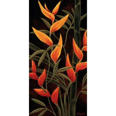 Sunburst Blossoms Black Modern Wood Framed Art Print by St. Amant, Yvette