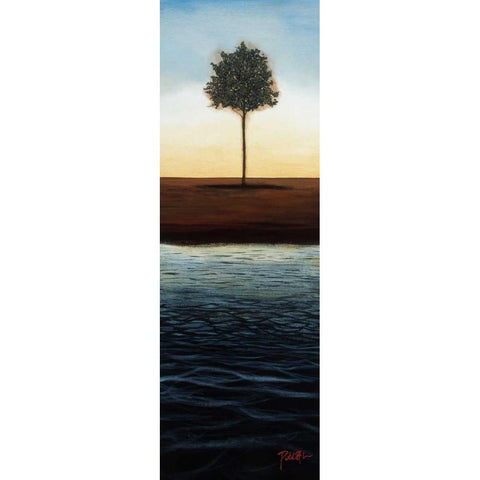 Across the Water II - Blue Landscape Gold Ornate Wood Framed Art Print with Double Matting by St.Germain, Patrick