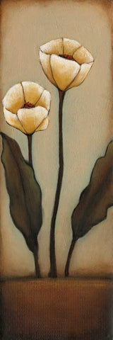 Jardin de Flores I White Modern Wood Framed Art Print with Double Matting by Alves, Helena