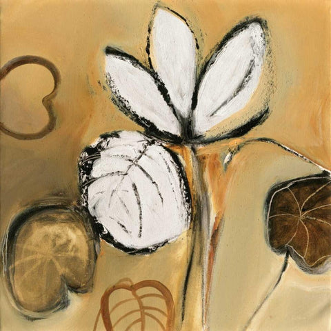 Lily Pond I Black Modern Wood Framed Art Print with Double Matting by Barnes, Natasha
