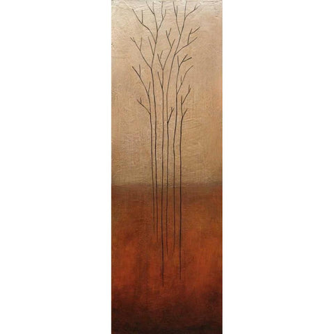 Branch Rouge Black Modern Wood Framed Art Print with Double Matting by Eve