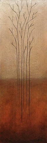 Branch Rouge White Modern Wood Framed Art Print with Double Matting by Eve