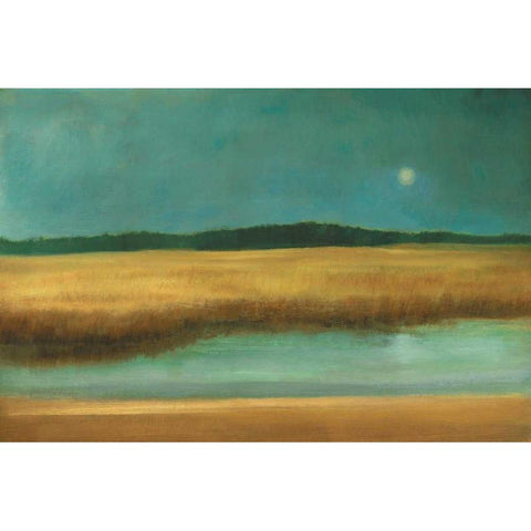 Harvest Moon Black Modern Wood Framed Art Print with Double Matting by Gold, Caroline