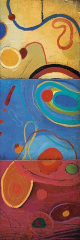 String Theory II White Modern Wood Framed Art Print with Double Matting by Li-Leger, Don