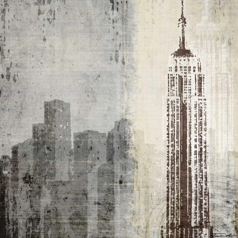 Edifice II White Modern Wood Framed Art Print with Double Matting by Venter, Tandi