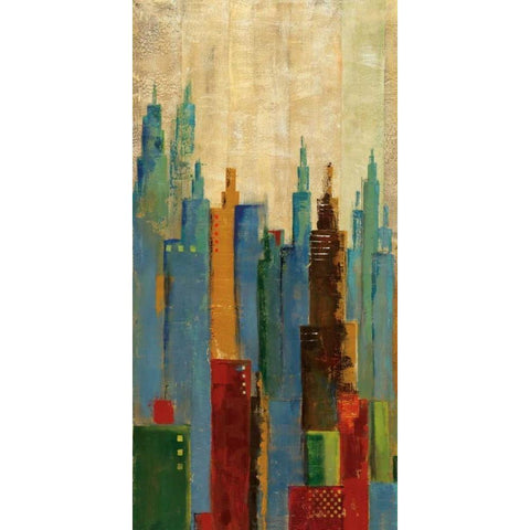 Towerscape II White Modern Wood Framed Art Print by Cardenas, Jason