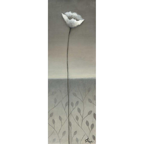 Fleur Blanc I Black Modern Wood Framed Art Print with Double Matting by Eve