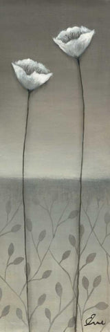 Fleur Blanc II White Modern Wood Framed Art Print with Double Matting by Eve