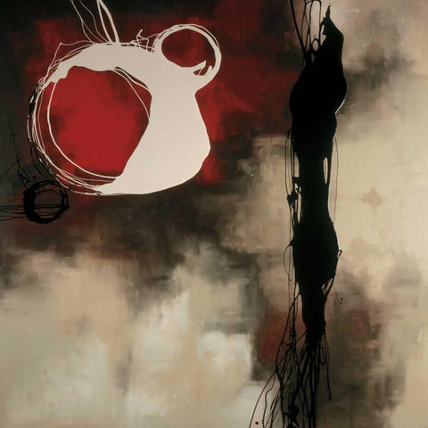 Resonance in Red Black Ornate Wood Framed Art Print with Double Matting by Maitland, Laurie