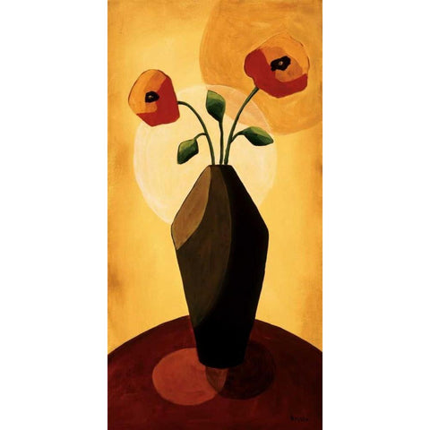 Floral Expressions II Gold Ornate Wood Framed Art Print with Double Matting by Sewell, Krista