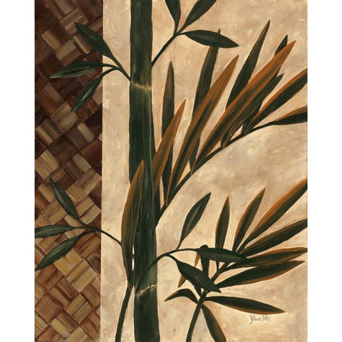 Palm Breeze Black Modern Wood Framed Art Print with Double Matting by St. Amant, Yvette