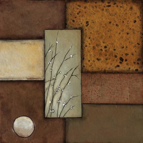 Pussy Willows II White Modern Wood Framed Art Print with Double Matting by St.Germain, Patrick