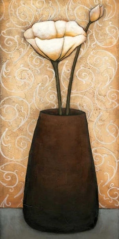 Mon Jardine II White Modern Wood Framed Art Print with Double Matting by Alves, Helena