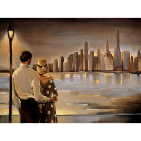 Reflections IV Gold Ornate Wood Framed Art Print with Double Matting by Biddle, Trish