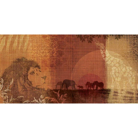 Safari Sunset II Gold Ornate Wood Framed Art Print with Double Matting by Venter, Tandi