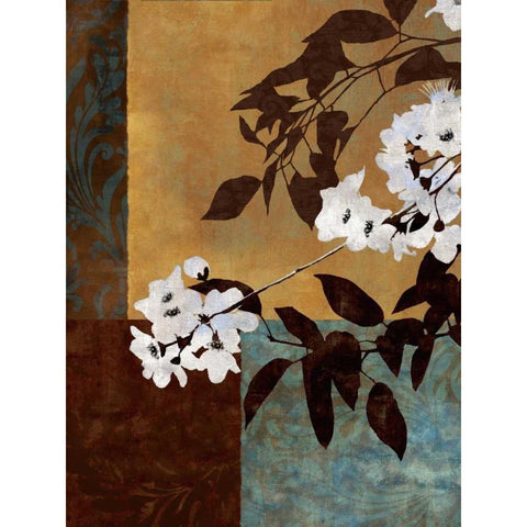 Spring Blossoms II Black Modern Wood Framed Art Print with Double Matting by Mallett, Keith